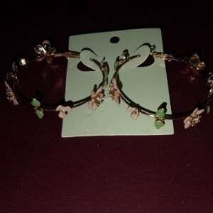 Floral Hoop Earrings